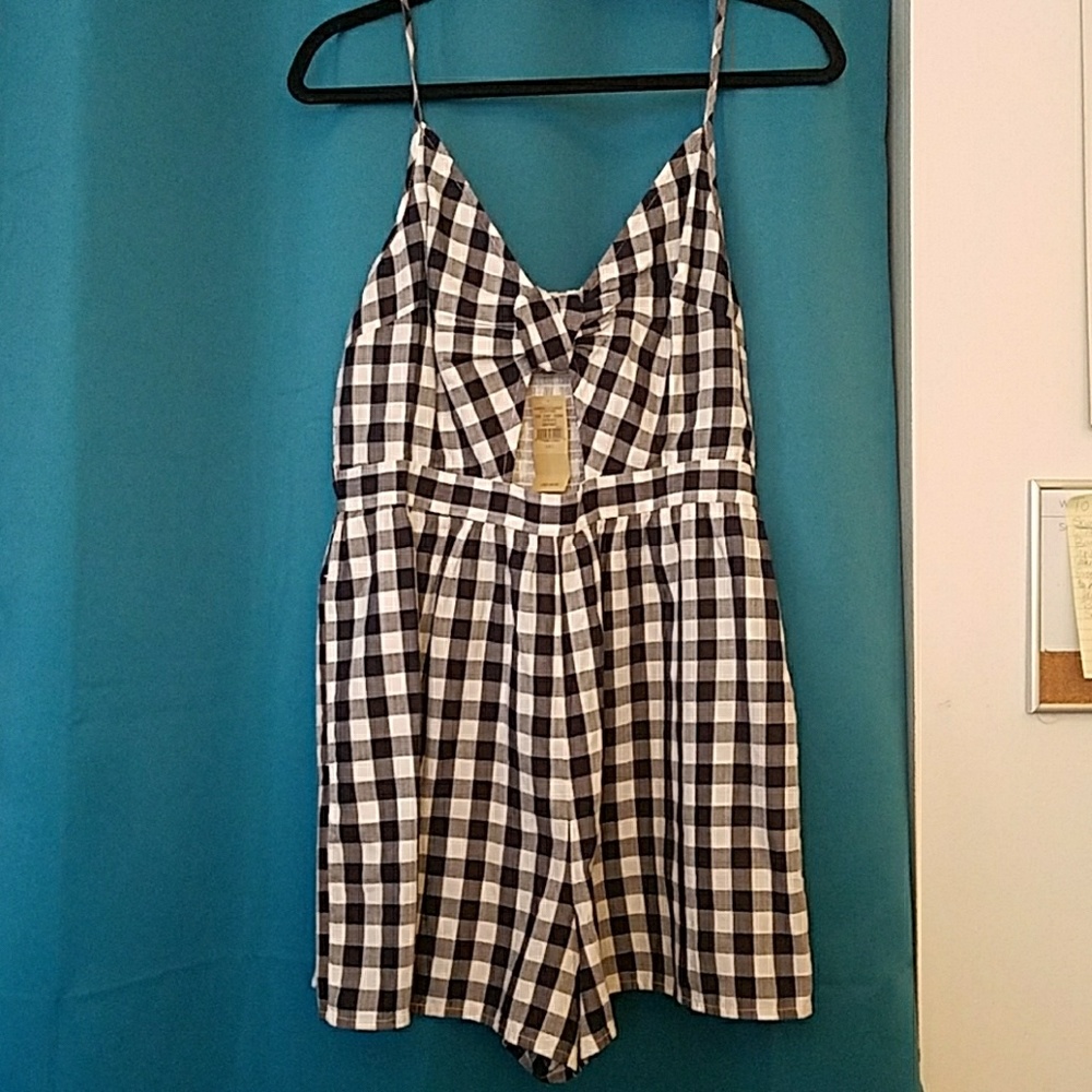 Blue Gingham Romper